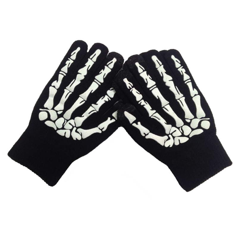 Winter acrylic knitted gloves with luminous logo